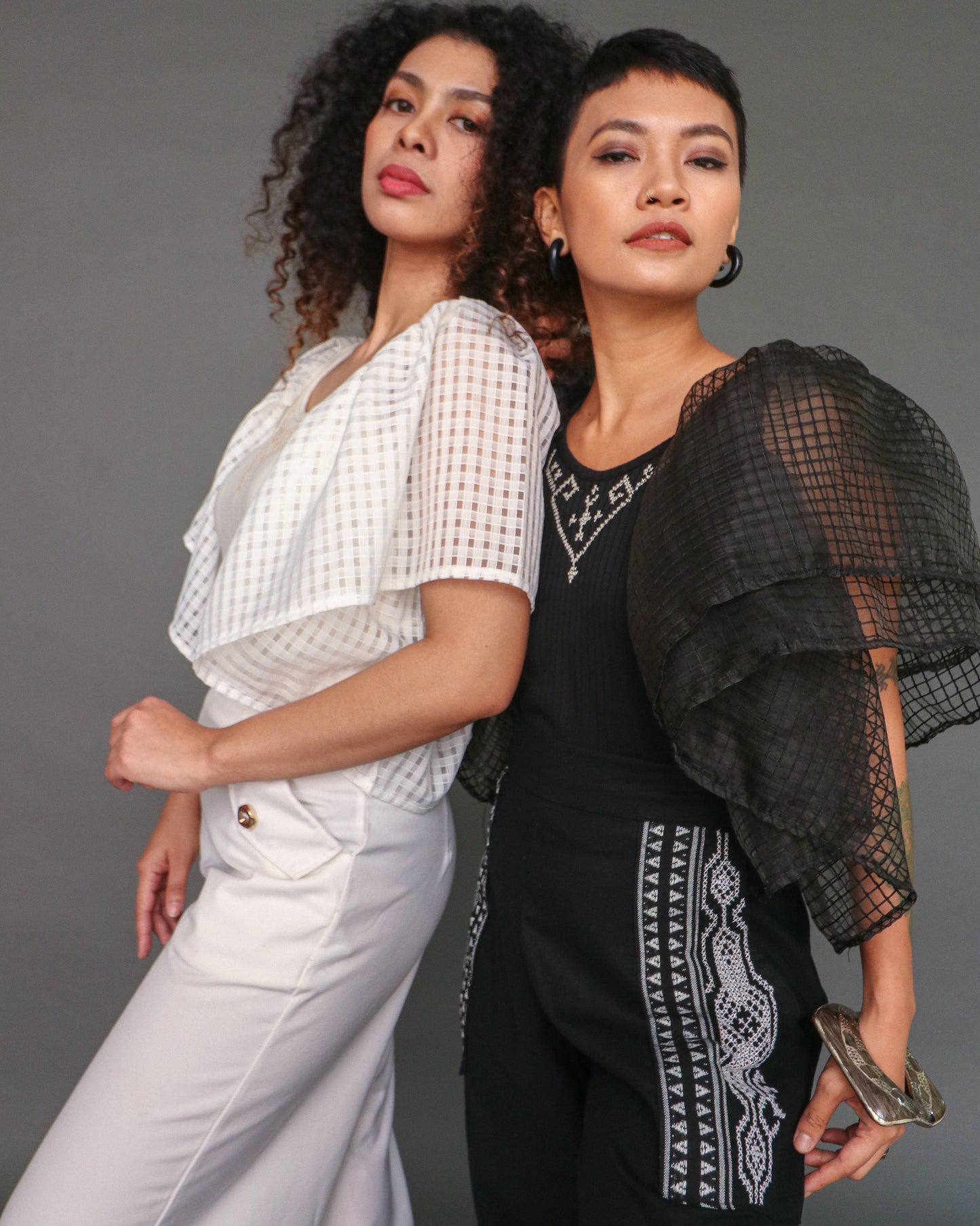 Paru-Paru Stretchable Jersey with Nesif Embroidery by the Tboli in White