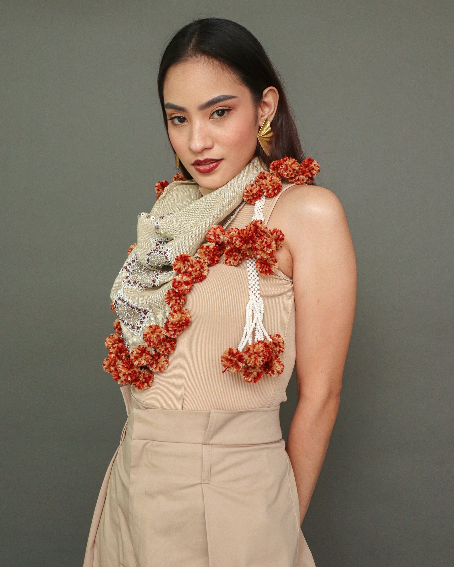 Tangkulo Scarf of Bagobo in Digos in Dark Brown