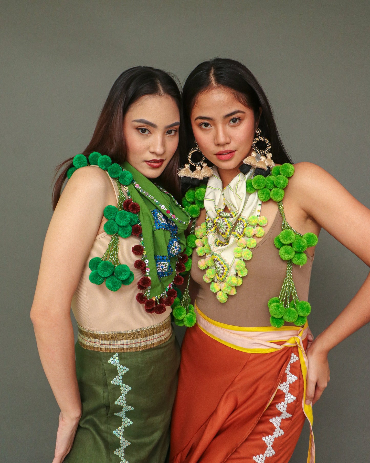 Tangkulo Scarf of Bagobo in Digos in Dark Green