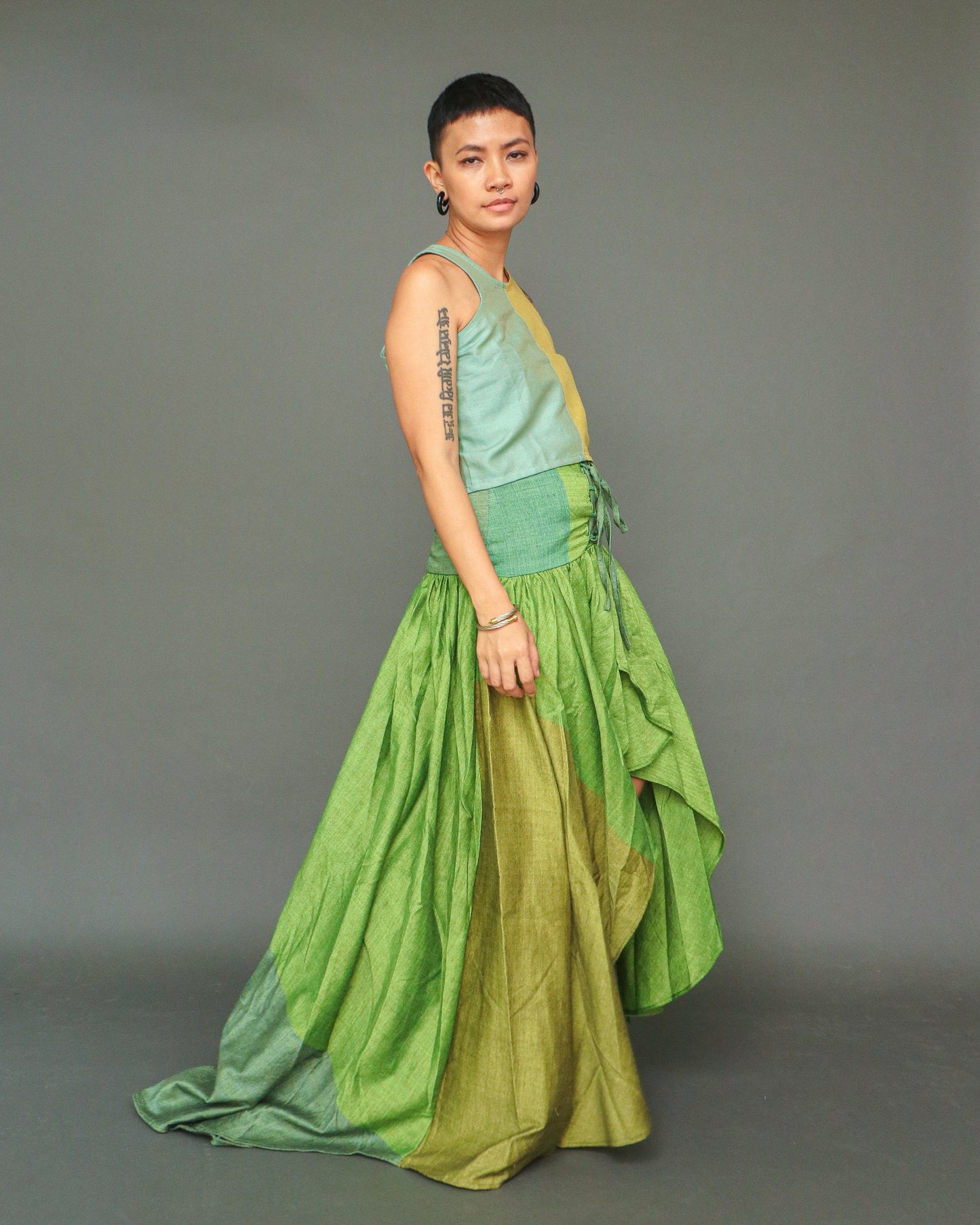 May Nanalo Na Coords Dress in Contemporary Negros Weave in Yellow