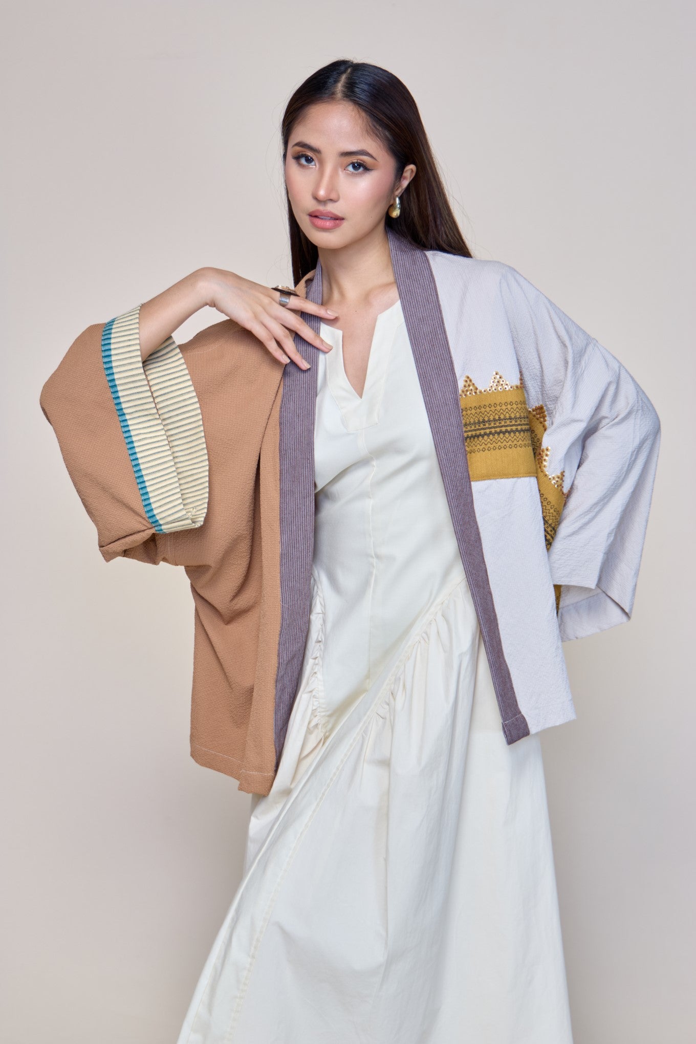 Samurai Poncho with Isabela Weave and Hand Embroidery