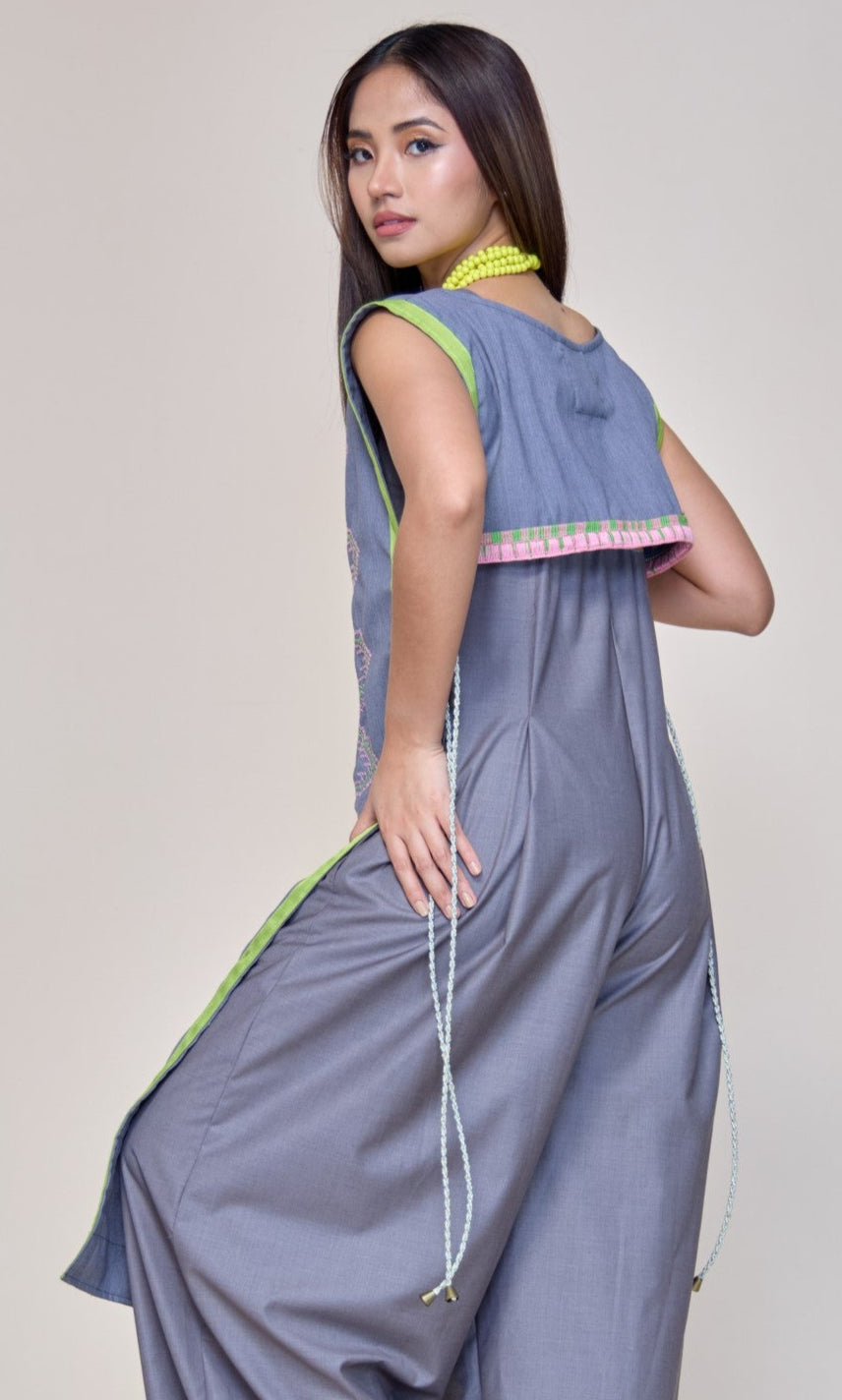 Bakasyon Long Bib Resort Wear with Tboli Nesif Embroidery