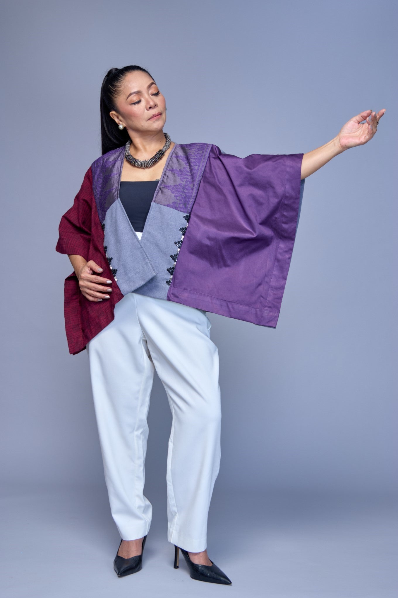 Dugong Bughaw Poncho in Deep Purple Inaul of Maguindanao