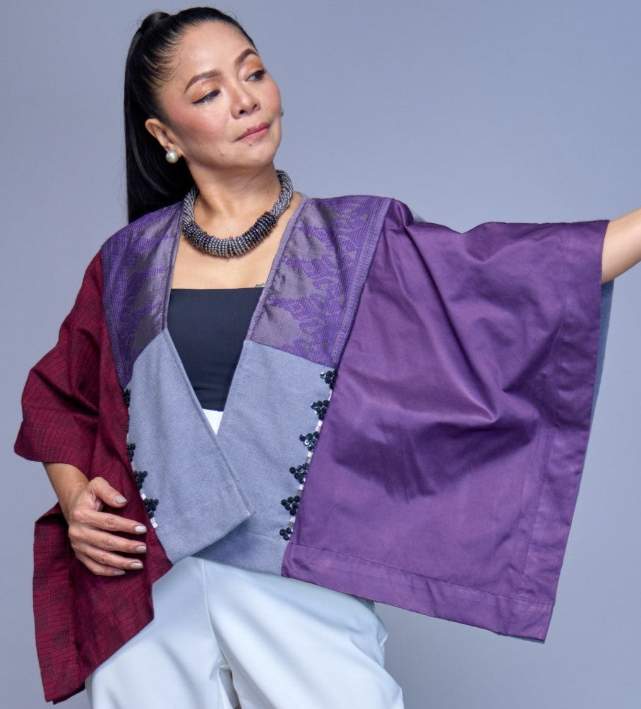 Dugong Bughaw Poncho in Deep Purple Inaul of Maguindanao
