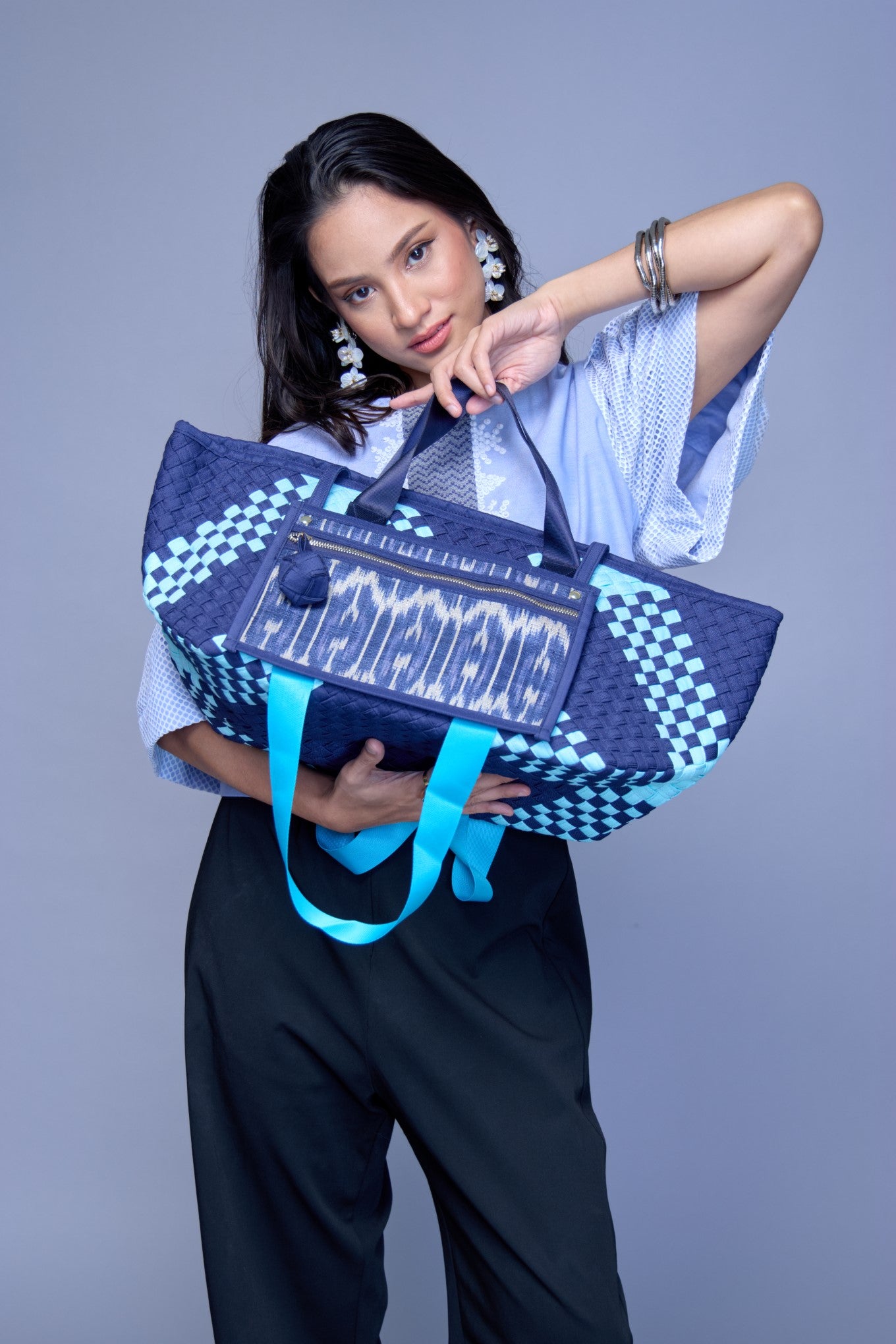 Manila Bag in Blue: Handwoven Handmade Tote Bag