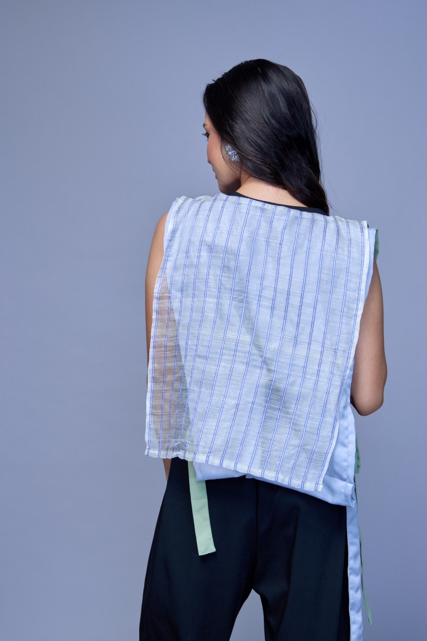 Asul at Berde Philippine Silk and Barong Reversible Bib