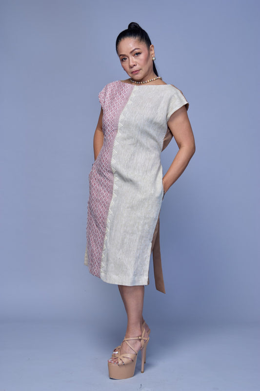 Doble Kara Two Toned Old Rose Dress
