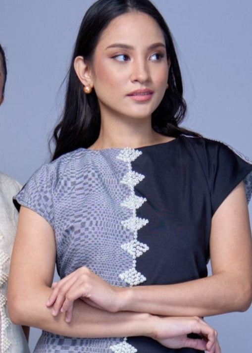 Doble Kara Two Toned Black Dress
