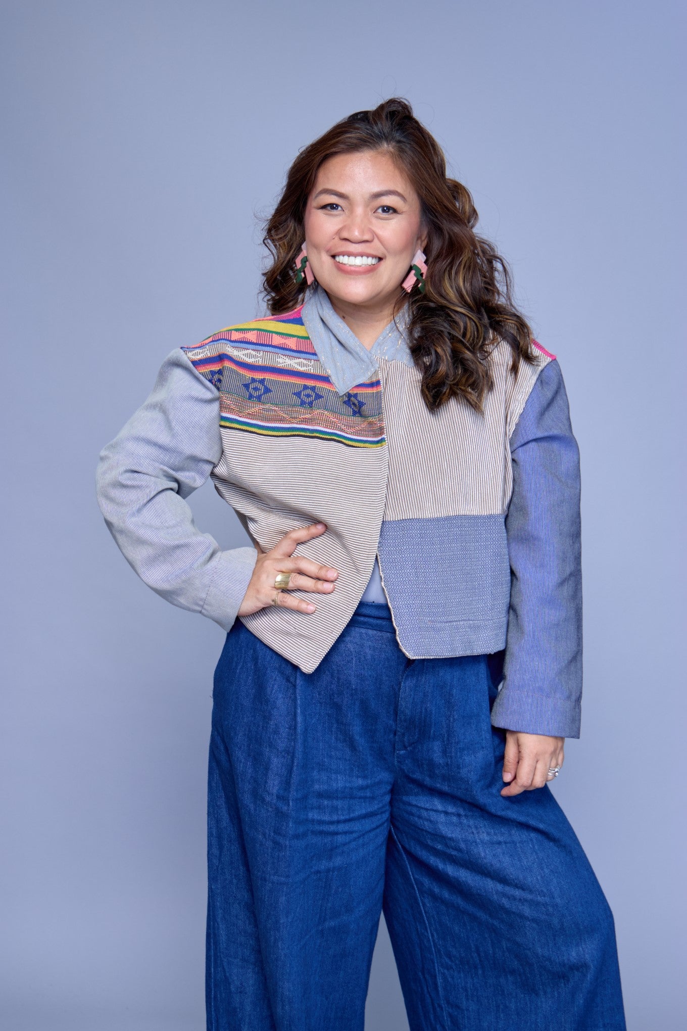 Rockstar Jacket with Ifugao Weave in Corduroy and Metallic Hablon