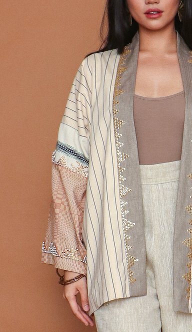 Gabing Mapayapa in Binakol and Contemporary Negros Weave Earth Tones (1 Line)