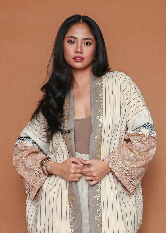 Gabing Mapayapa in Binakol and Contemporary Negros Weave Earth Tones (1 Line)