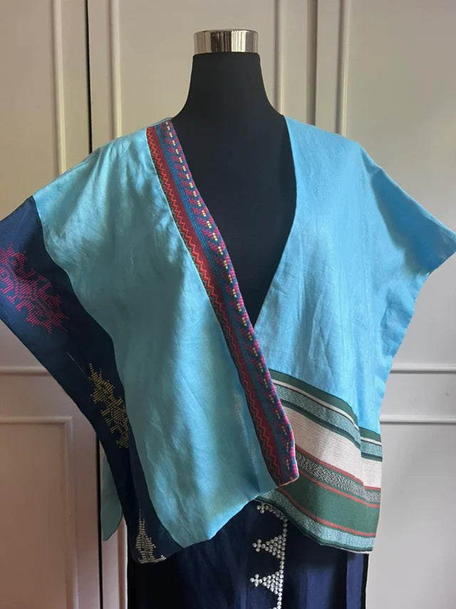 Ulap Heritage Poncho witn Inaul and Negros Weaves in Stripes