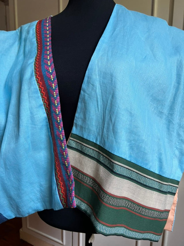 Ulap Heritage Poncho witn Inaul and Negros Weaves in Stripes