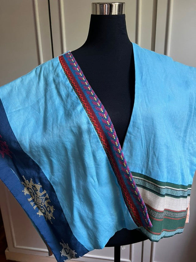 Ulap Heritage Poncho witn Inaul and Negros Weaves in Stripes