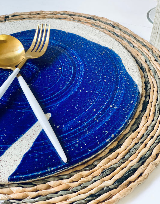 Cobalt Blue Stoneware Dinner Plate