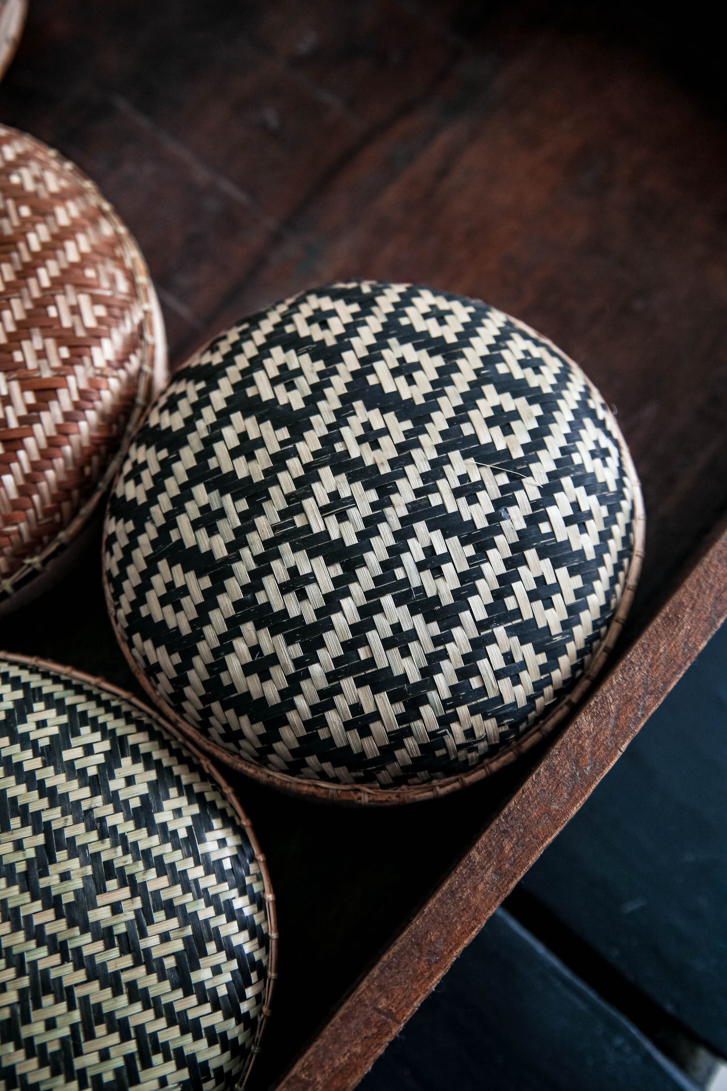 Macaron Bamboo Canister Handwoven by Tagbanua Tribe of Palawan