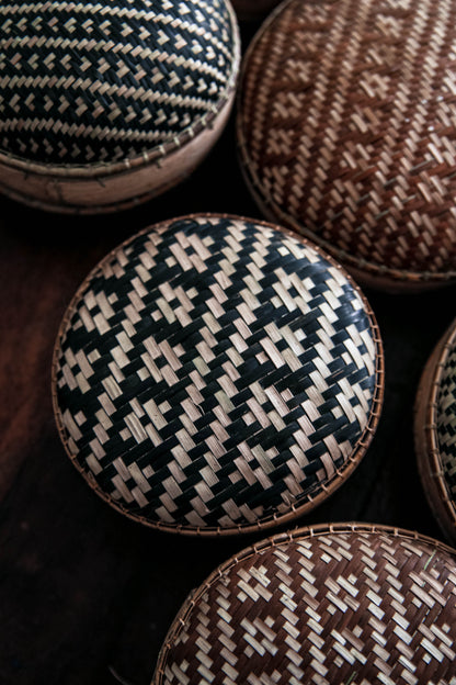 Macaron Bamboo Canister Handwoven by Tagbanua Tribe of Palawan