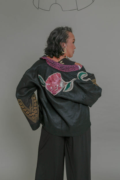 Itinakda Detailed Collar and Back with Hand Embroidery