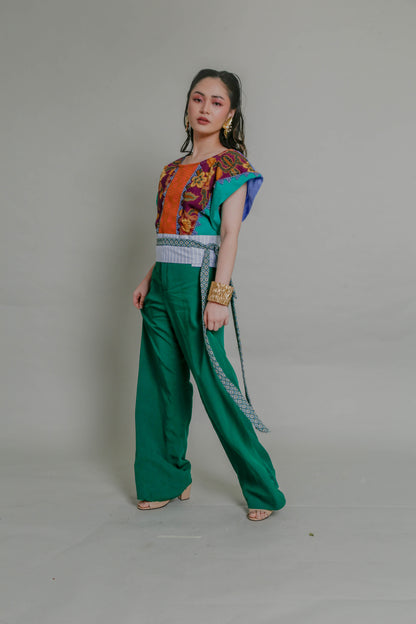 Madaling Kausap Ninja Pampatong Top in Green & Orange