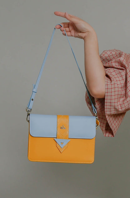 Vesti Primo Satchel in Blue & Yellow