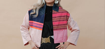 Rockstar Jacket in Pink Kalinga Weave of Cordillera
