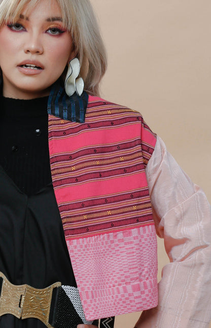 Rockstar Jacket in Pink Kalinga Weave of Cordillera