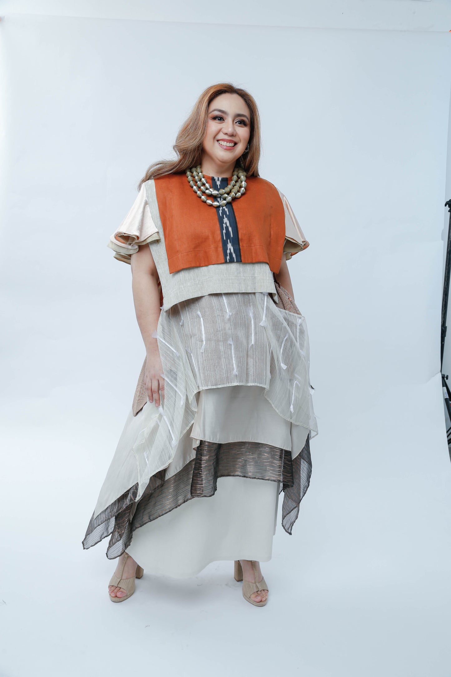 Freestyle Skirt in Candy Wrapper Piña and Brown Binakol
