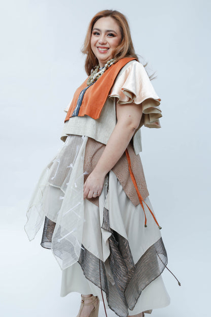 Freestyle Skirt in Candy Wrapper Piña and Brown Binakol