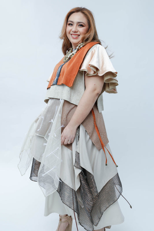 Freestyle Skirt in Candy Wrapper Piña and Brown Binakol