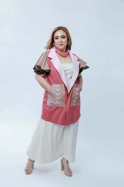 Panganay Trench Coat in Salmon