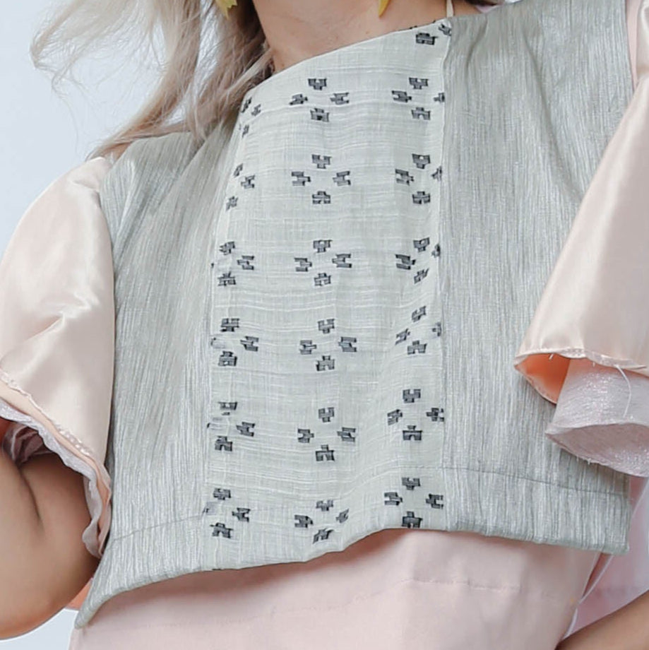 Diwata Bib in Suksuk Piña of Aklan with Bongga Sleeves