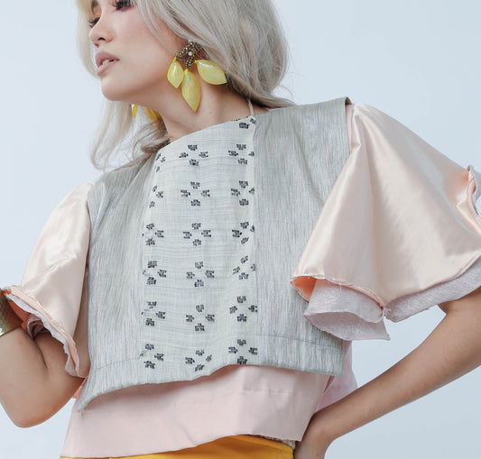 Diwata Bib in Suksuk Piña of Aklan with Bongga Sleeves