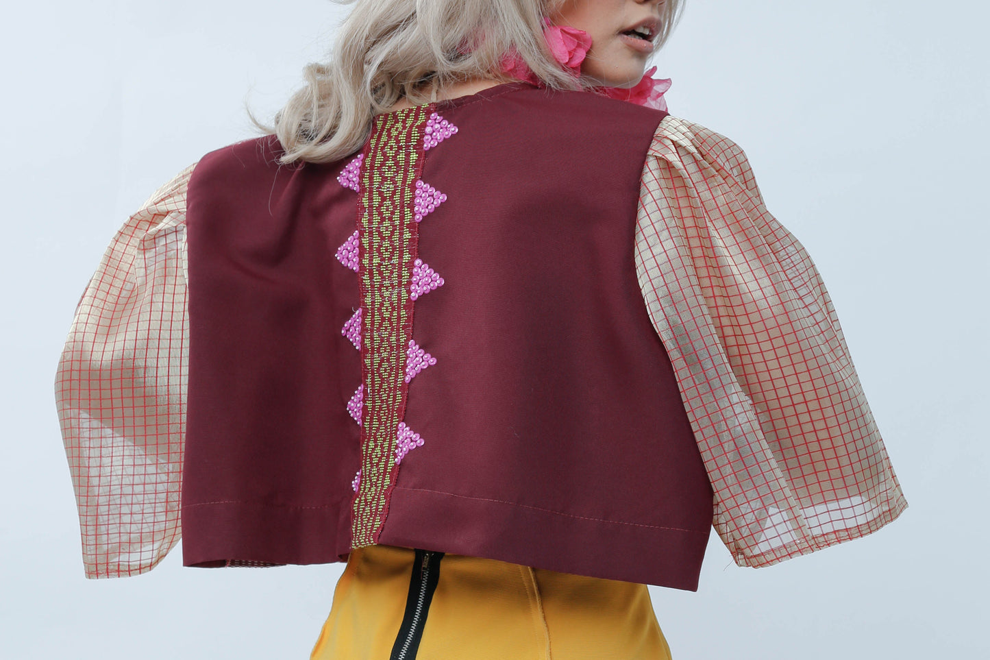 Two Way Blusa Maroon with Langkit of Marawi