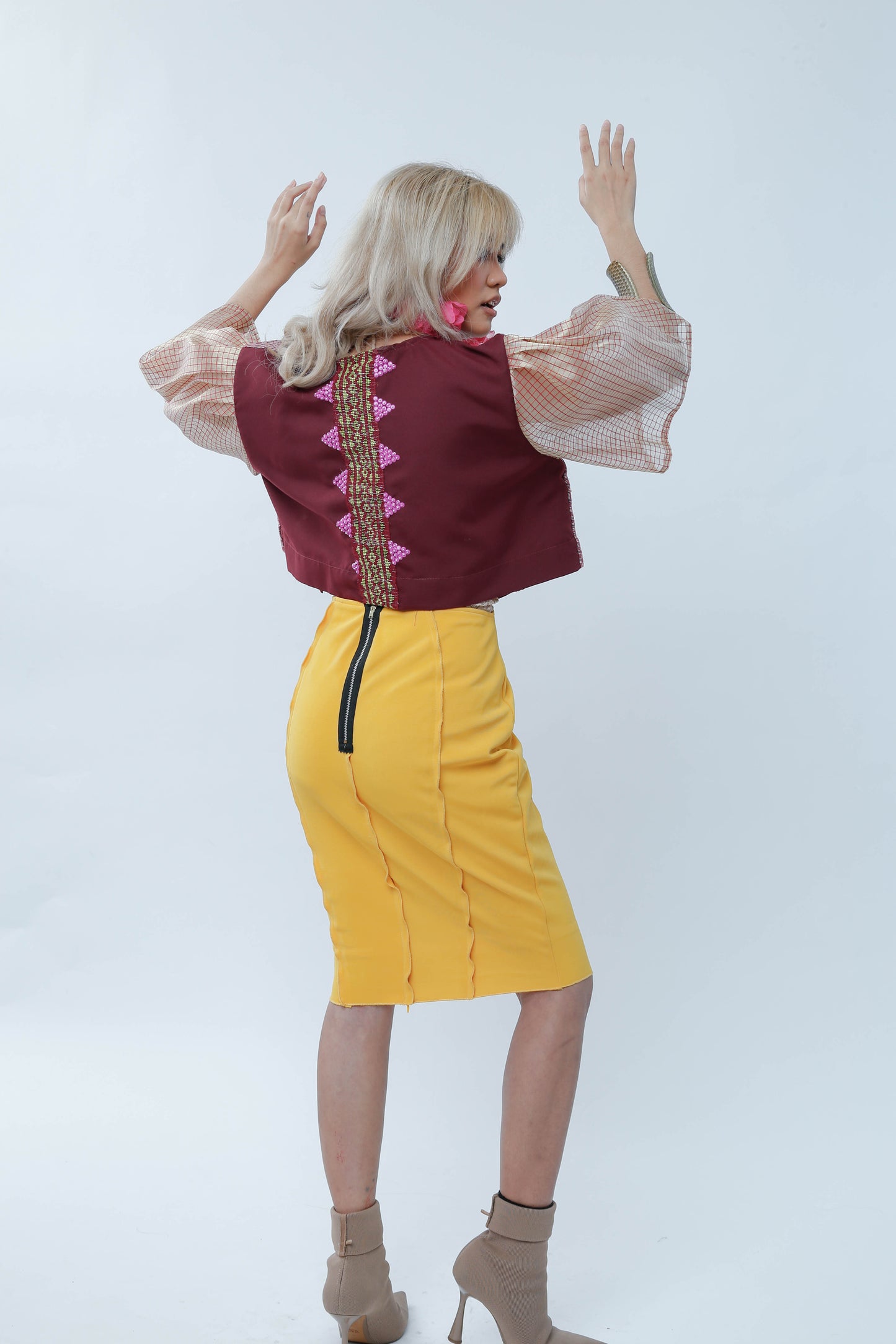 Two Way Blusa Maroon with Langkit of Marawi