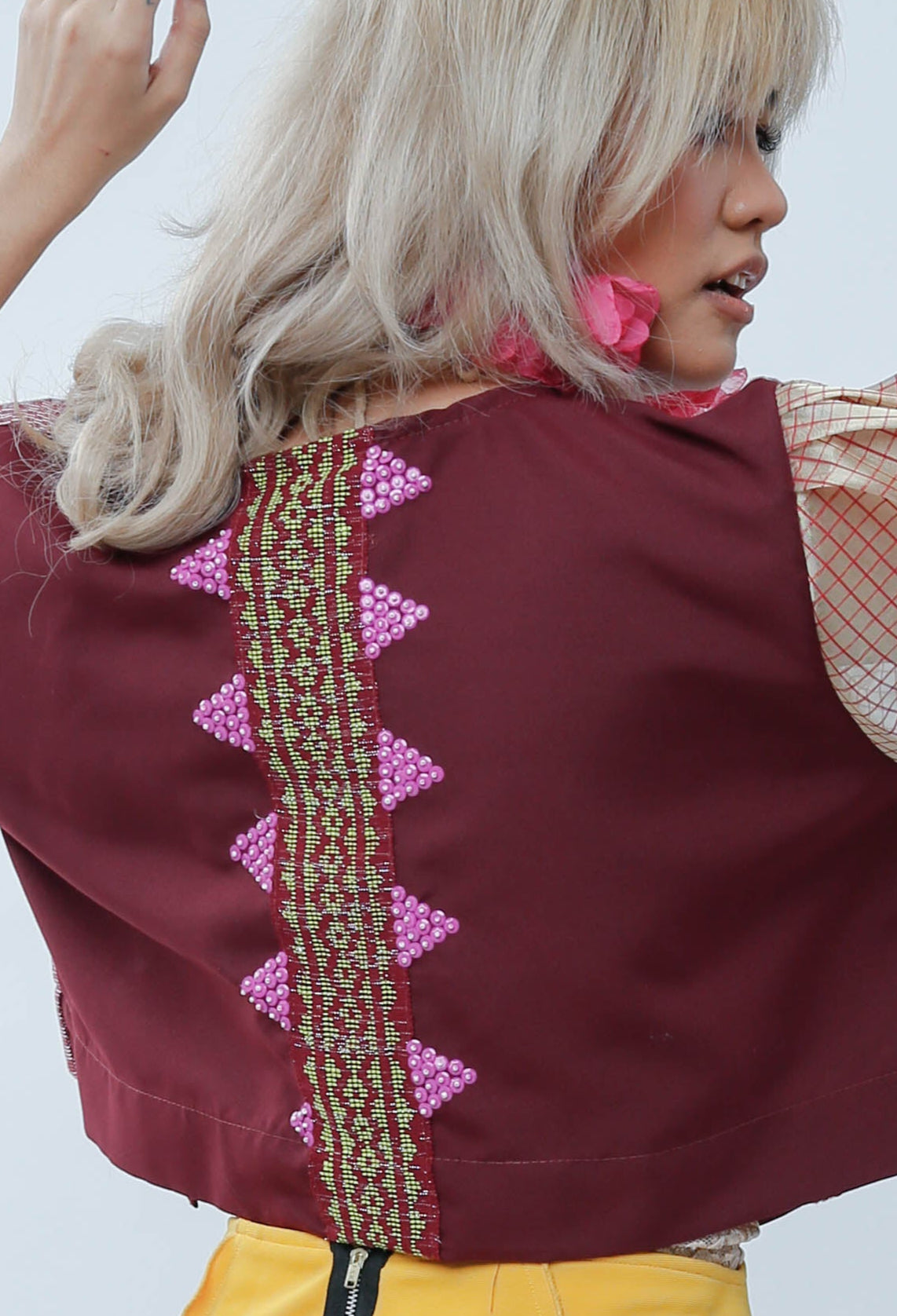 Two Way Blusa Maroon with Langkit of Marawi