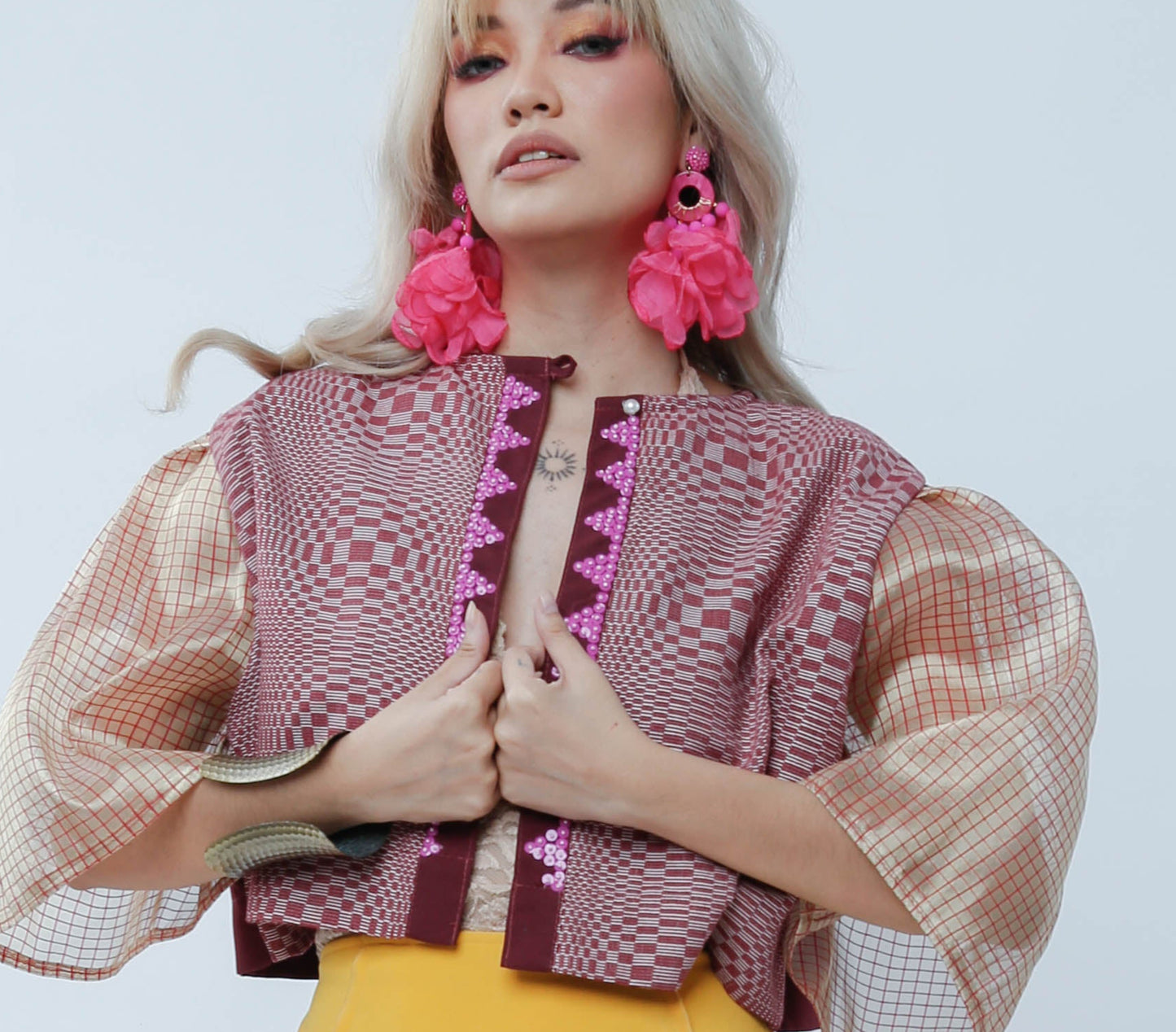 Two Way Blusa Maroon with Langkit of Marawi