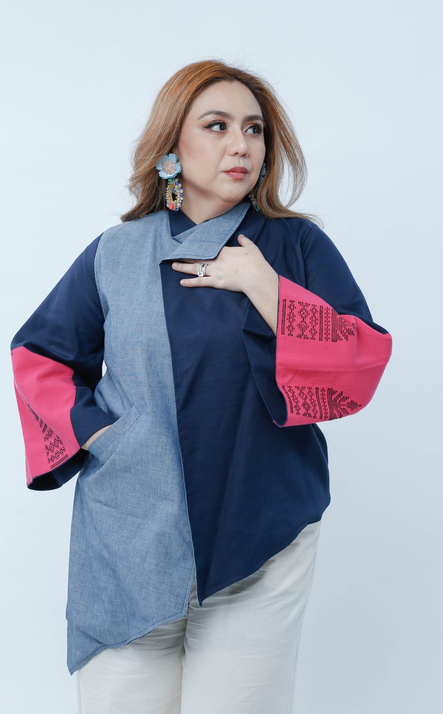 Kabogera in Pink Cotton Inaul Sleeves
