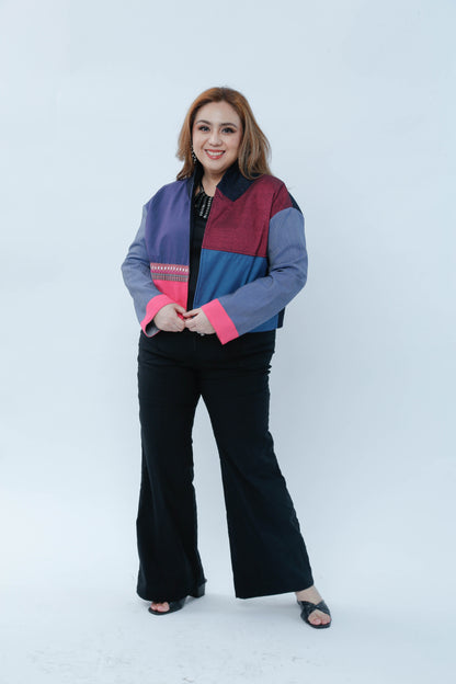 Rockstar Jacket in Maroon Kalinga and Ifugao Strip
