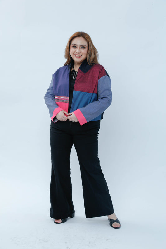 Rockstar Jacket in Maroon Kalinga and Ifugao Strip