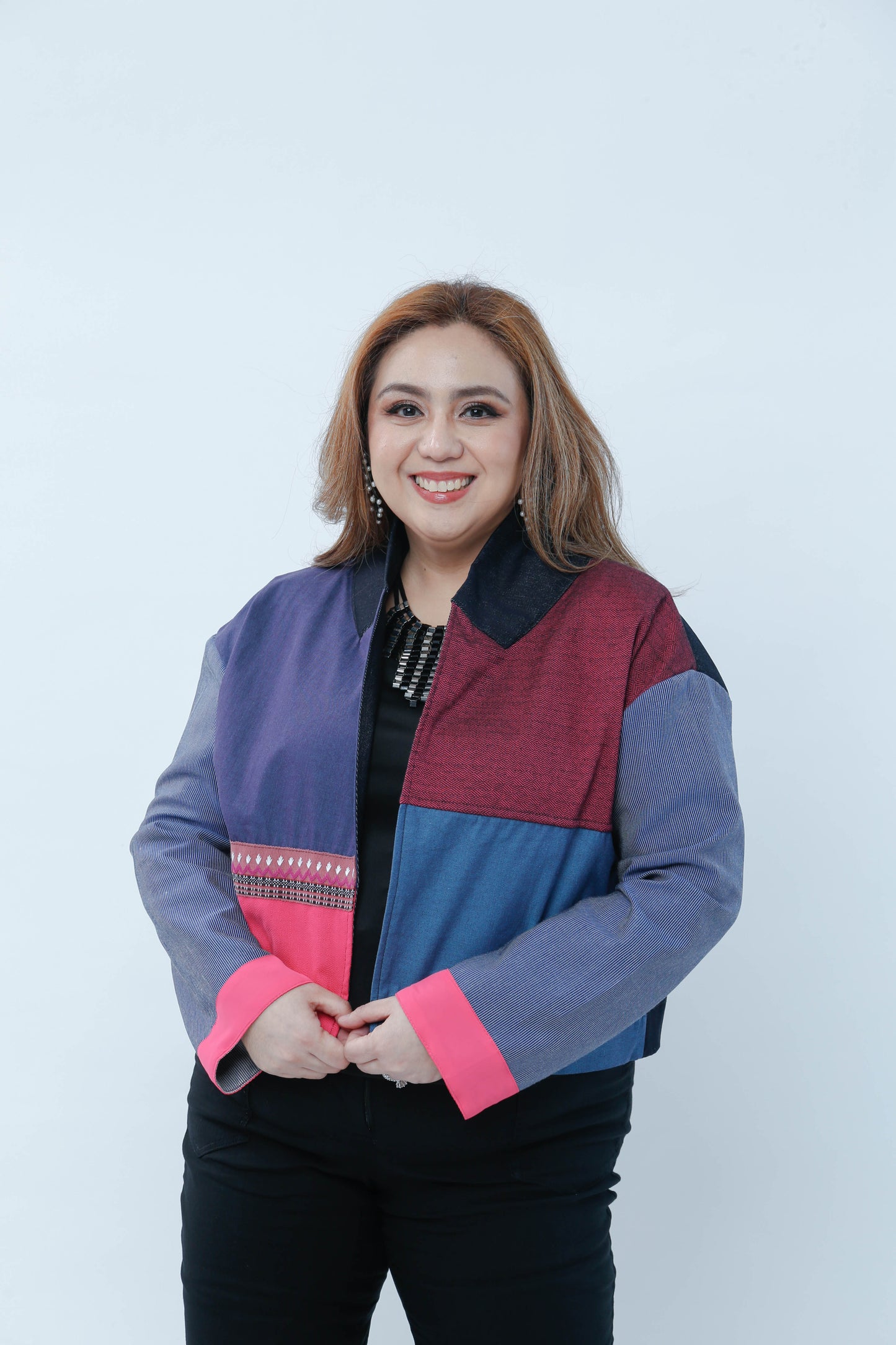 Rockstar Jacket in Maroon Kalinga and Ifugao Strip