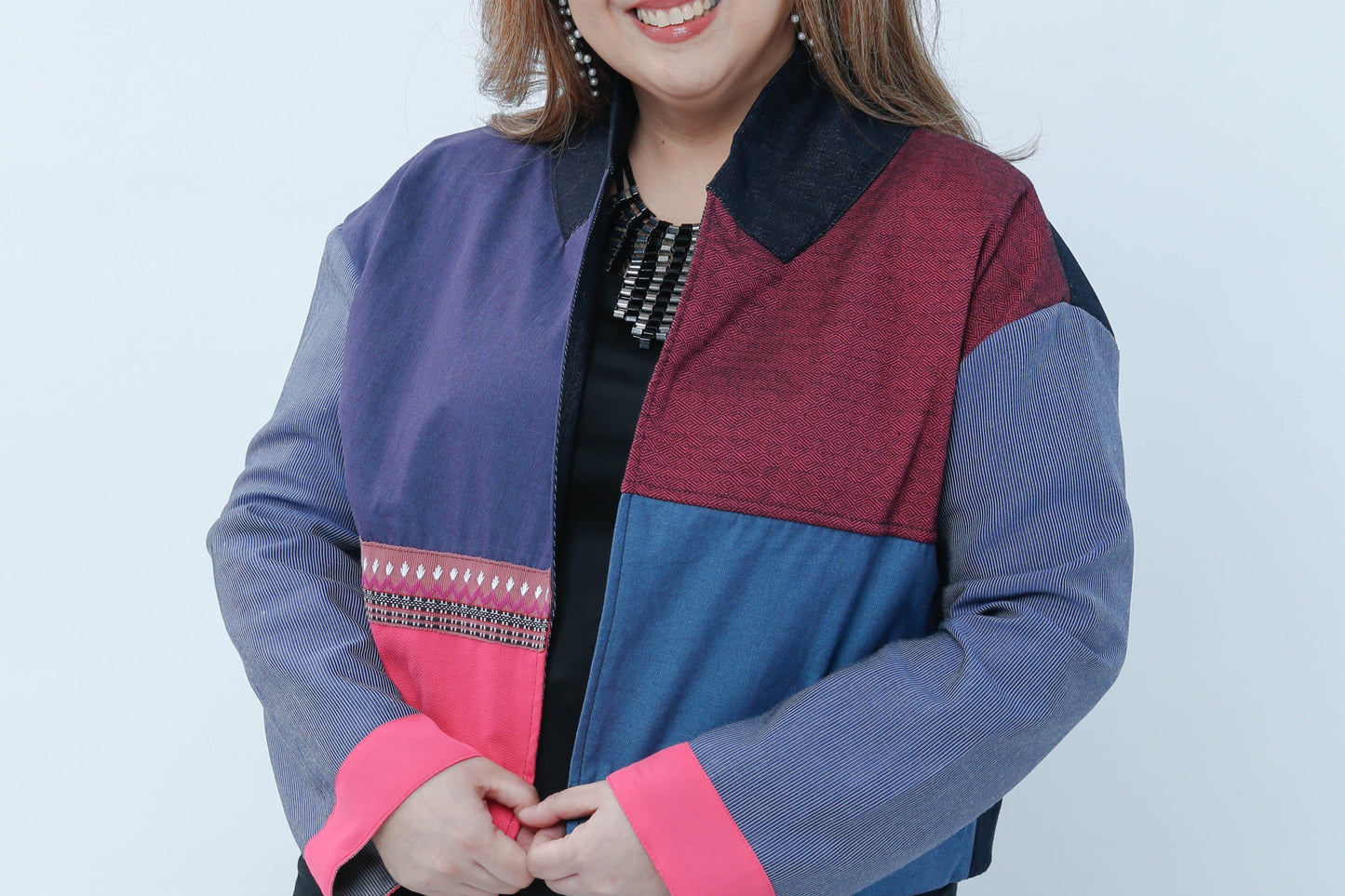 Rockstar Jacket in Maroon Kalinga and Ifugao Strip