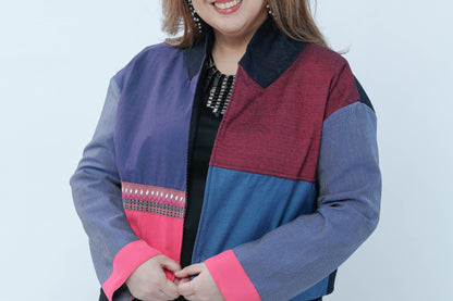 Rockstar Jacket in Maroon Kalinga and Ifugao Strip