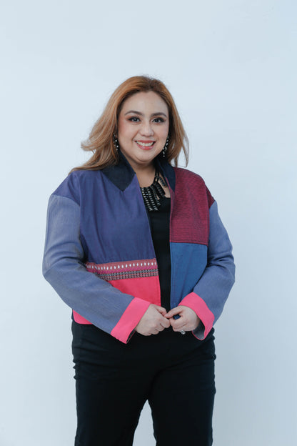 Rockstar Jacket in Maroon Kalinga and Ifugao Strip