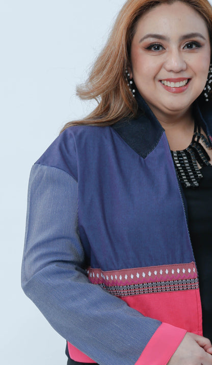 Rockstar Jacket in Maroon Kalinga and Ifugao Strip