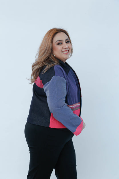 Rockstar Jacket in Maroon Kalinga and Ifugao Strip