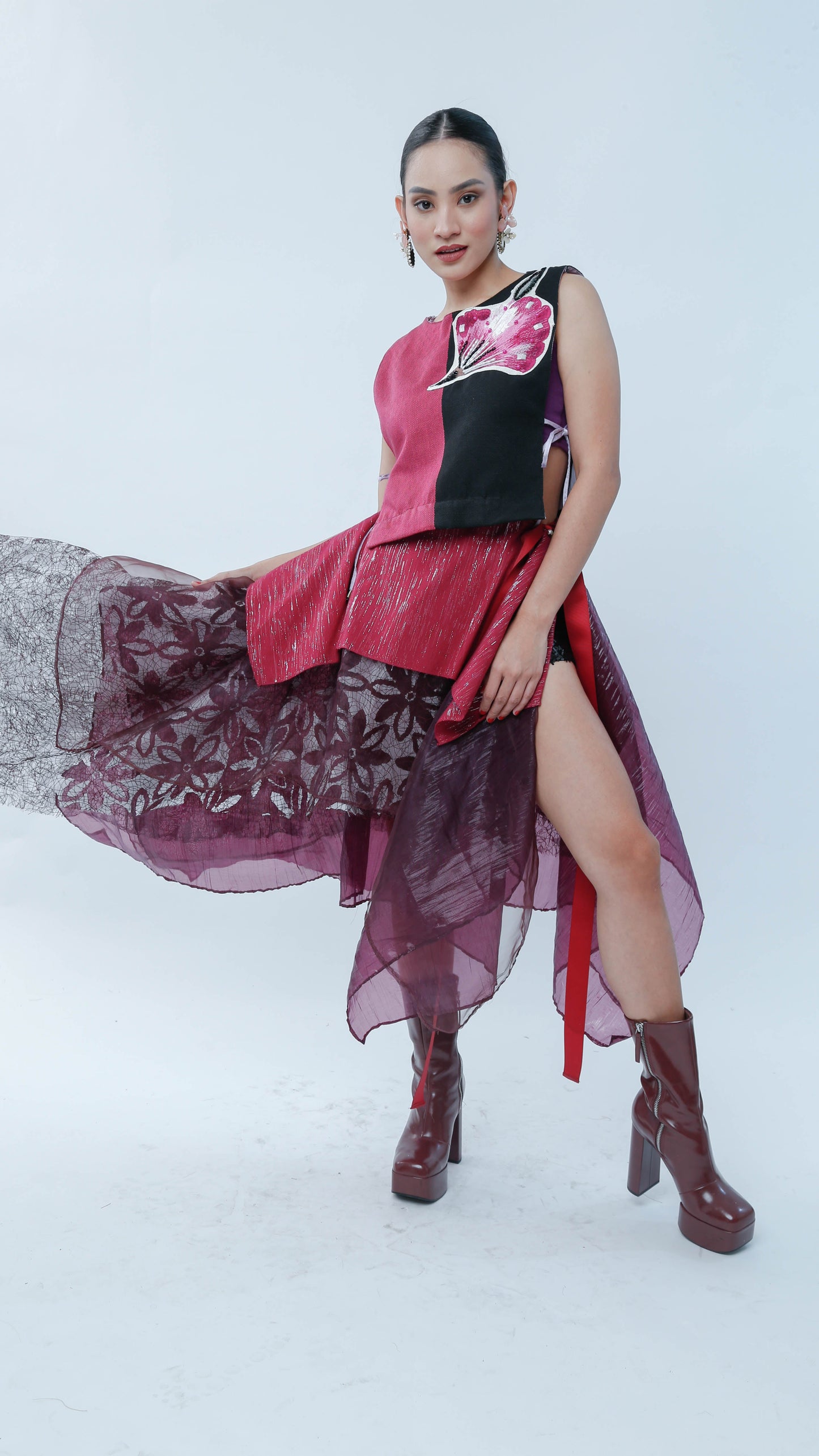 Freestyle Skirt Burgundy and Wine