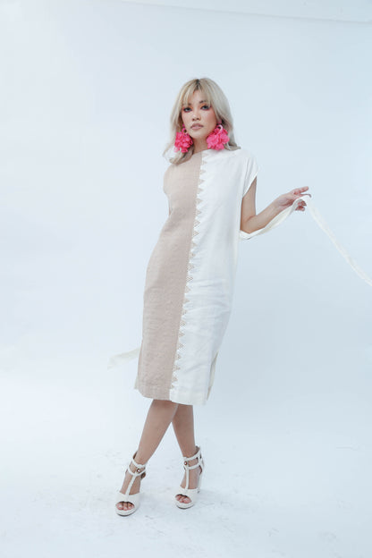 Doble Kara Two Toned Free Size Dress in Kalinga Weave