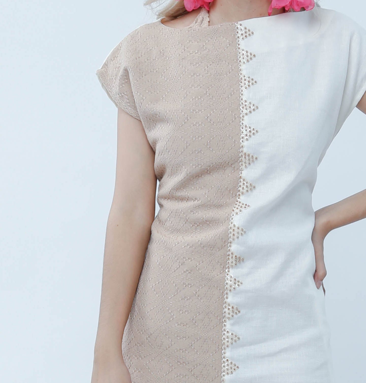 Doble Kara Two Toned Free Size Dress in Kalinga Weave