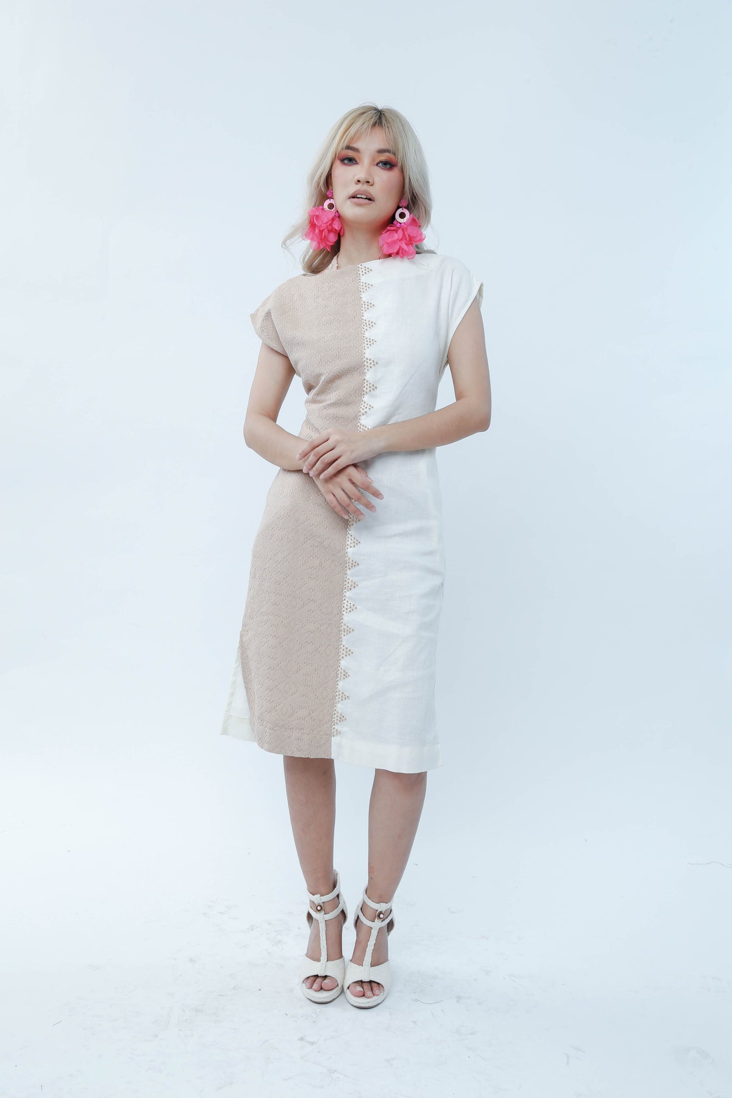 Doble Kara Two Toned Free Size Dress in Kalinga Weave