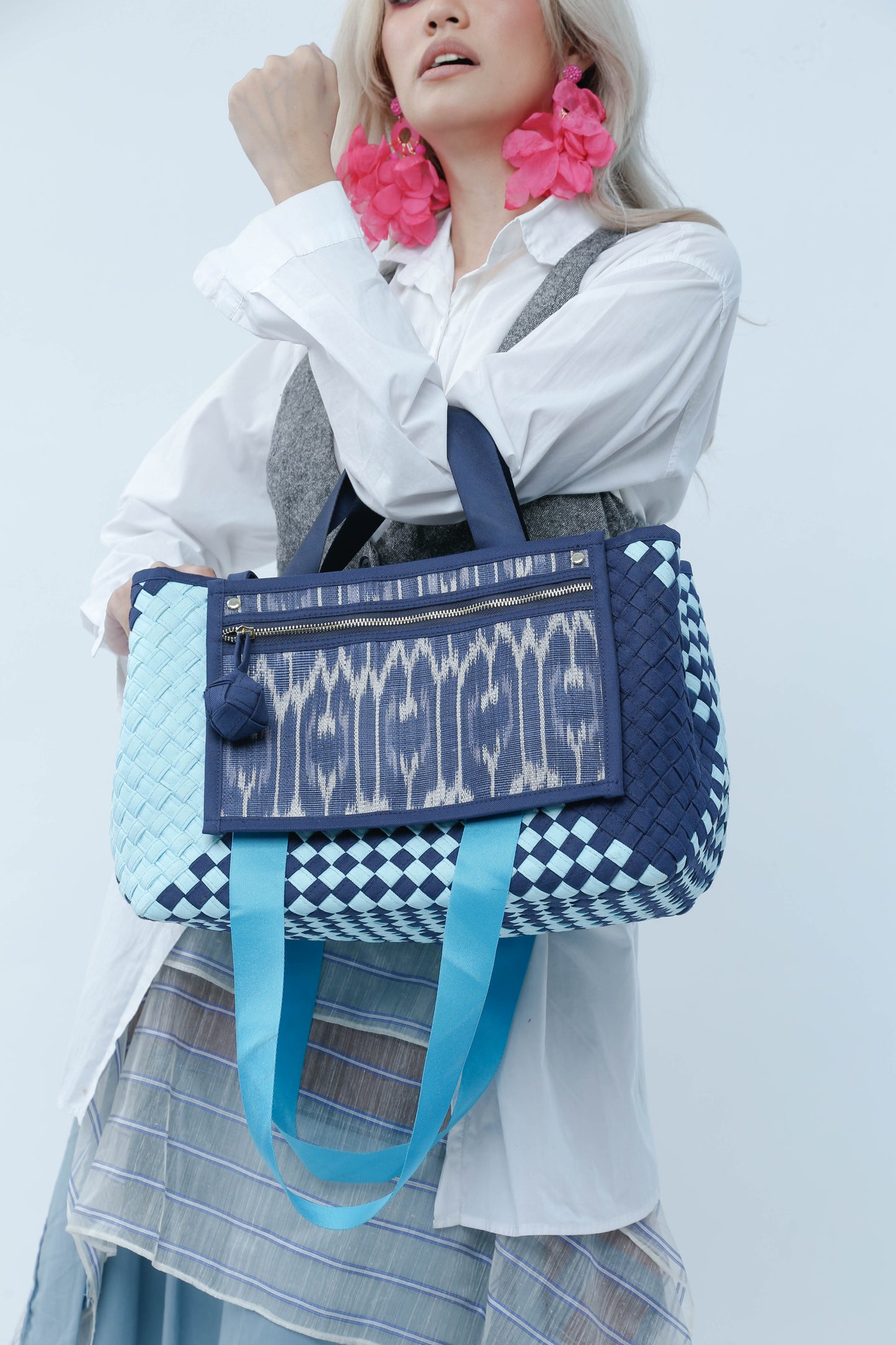 Manila Bag in Blue: Handwoven Handmade Tote Bag